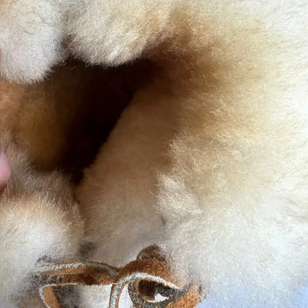 Fur Brown Baby Slippers Unisex Girls & Boys - Size: 3-6 Months